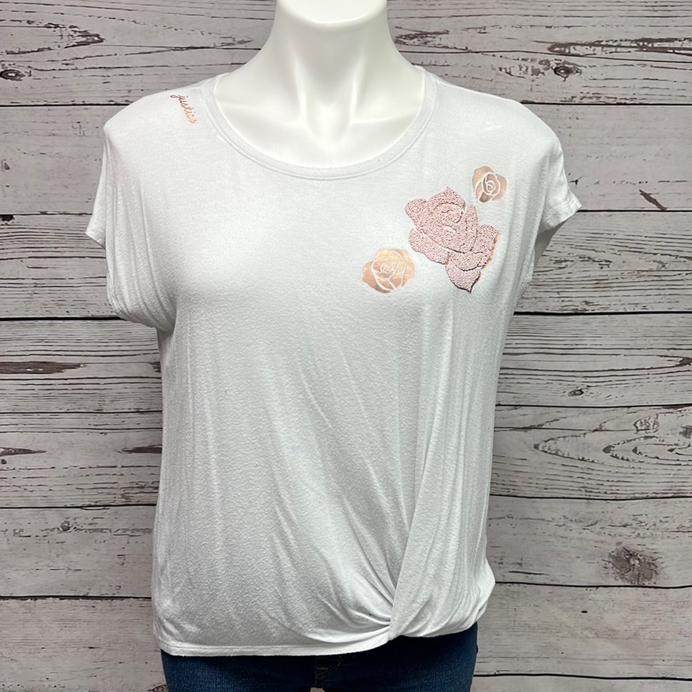 Justice twist front active tee